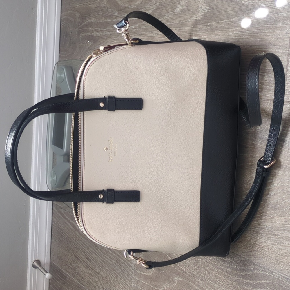 Kate Spade Sadie satchel in tan and black